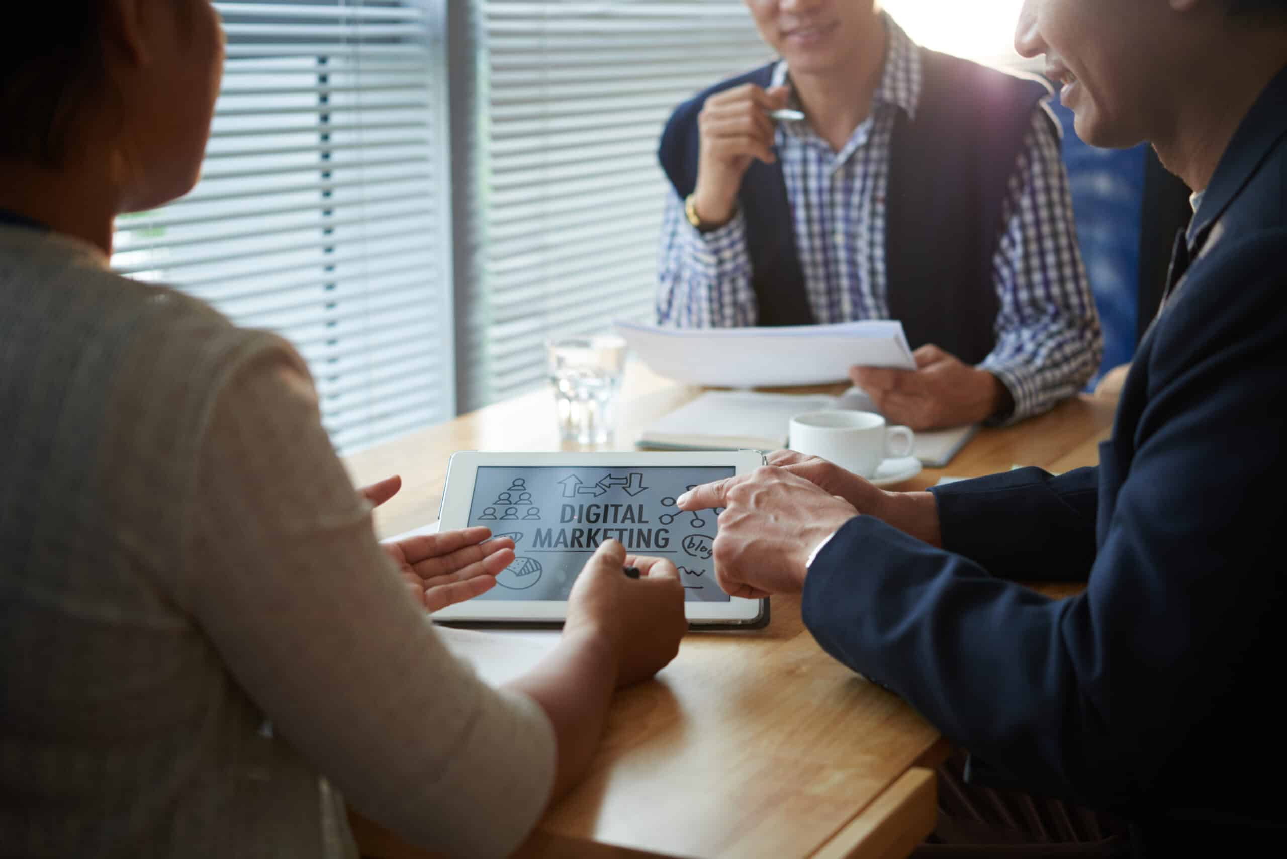 Entrepreneurs Discussing Digital Marketing Strategy