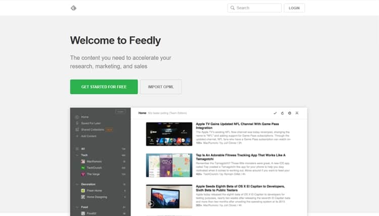 Feedly Site Preview